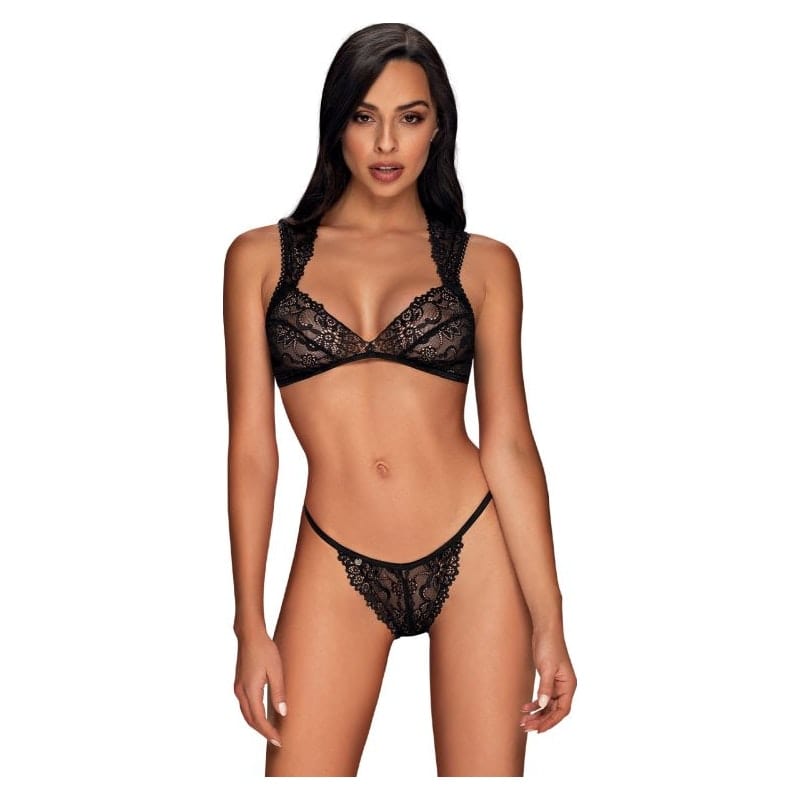 Obsessive Lingerie Black / Large/Extra Large Elisetta 2 Pc Set 5901688232446