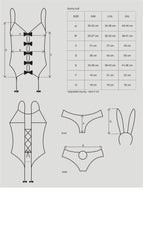 Obsessive Lingerie Bunny Suit 4 Pc Costume