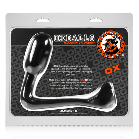 Ass X Asslock Black with Plug 11 Inches Total Length Anal Toys & Stimulators