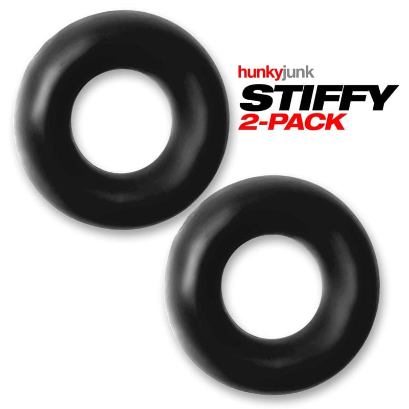 OxBalls Adult Toys Black / One Size Hunky Junk Stiffy 2 Pc Bulge Cockrings Tar Ice 840215121073