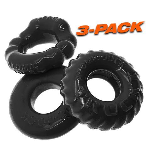Bonemaker Three Piece Cockring Set Black Cockrings
