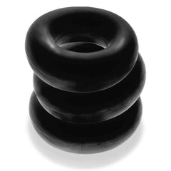 OxBalls Adult Toys Black / One Size OxBalls Fat Willy 3 Pc Jumbo Cockrings Black 840215121042