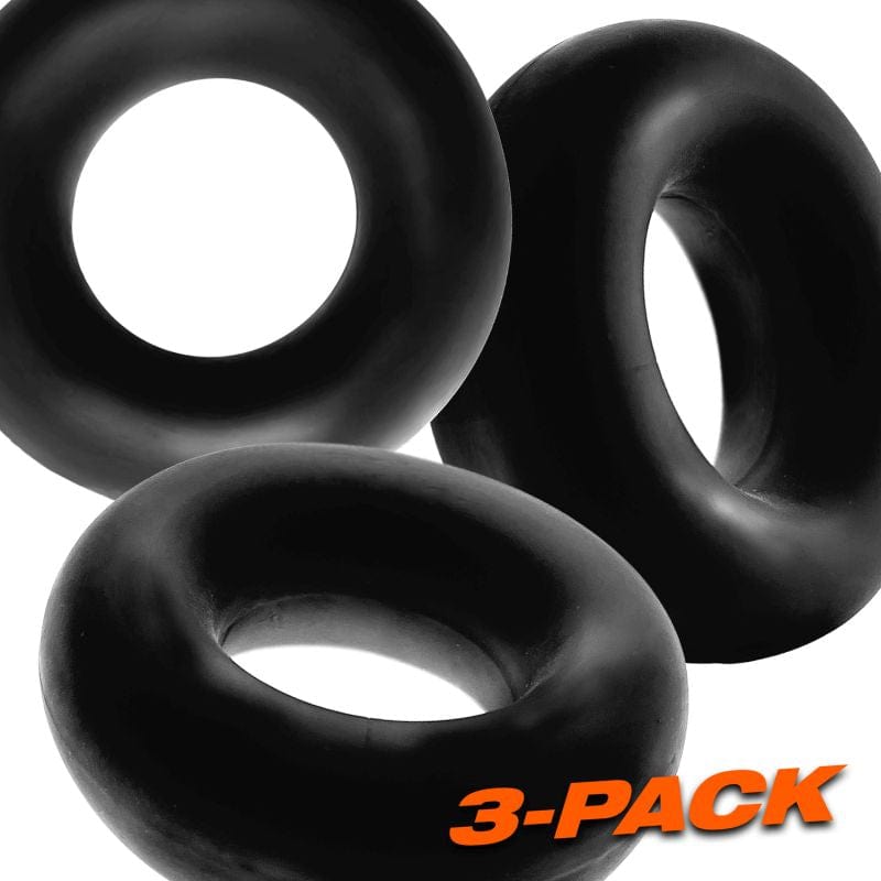 OxBalls Adult Toys Black / One Size OxBalls Fat Willy 3 Pc Jumbo Cockrings Black 840215121042