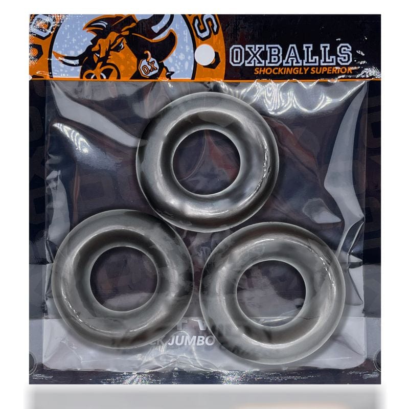 OxBalls Adult Toys Black / One Size OxBalls Fat Willy 3 Pc Jumbo Cockrings Black 840215121042