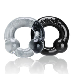 OxBalls Adult Toys Black Ultraballs 2 Pack Cockring Black And Clear 840215118783