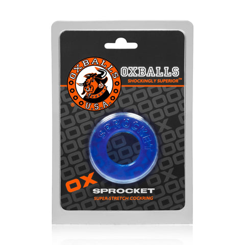 Sprocket Cockring Ice Blue Super Stretch Adult Sex Toy COCK RINGS