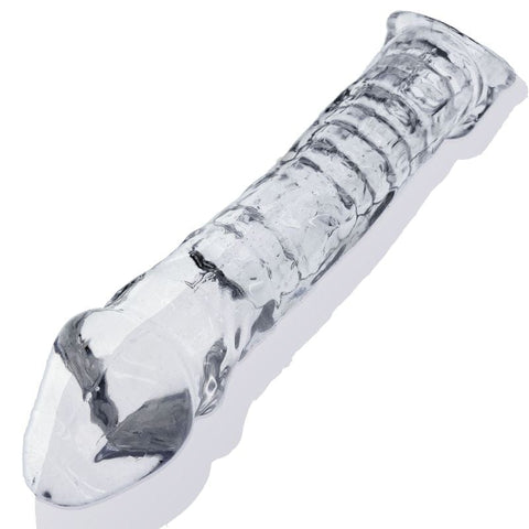 Muscle Ripped Cocksheath Clear - 9 Inch - Adjustable Size Fit SLEEVES