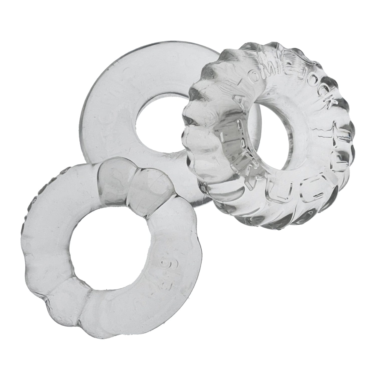 OxBalls Adult Toys Clear / One Size OxBalls Bonemaker 3 Pc Cockring Set Clear 840215121691