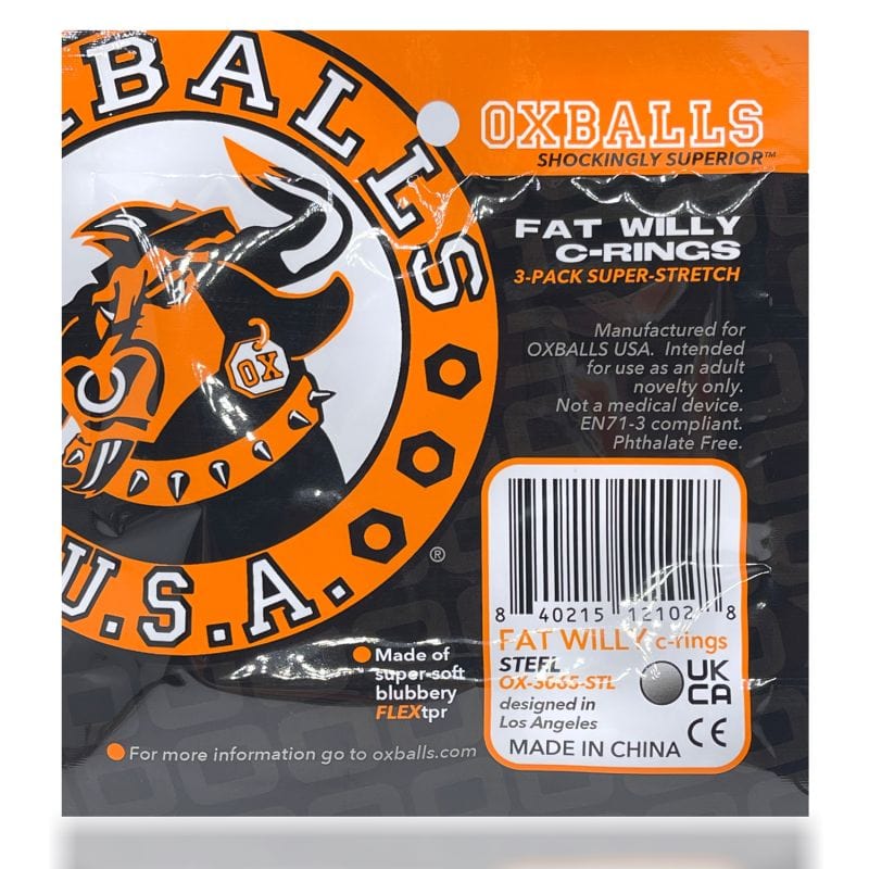 Fat Willy 3 Pc Jumbo Cockrings Orange Cockrings