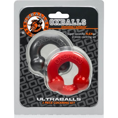 OxBalls Adult Toys Red Ultraballs 2 Pack Cockring Steel And Red 840215118981