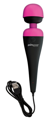 PalmPower Massage Wand Plug and Play USB with Power Bank Pink Electric Massager
