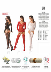 Passion Lingerie Lingerie White / One Size Bodystocking BS055 White 5908305947035
