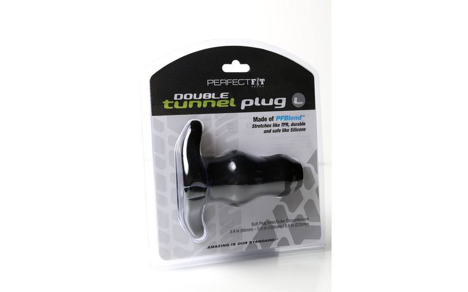 PerfectFit Adult Toys Black Tunnel Plug Double Large 852184004509