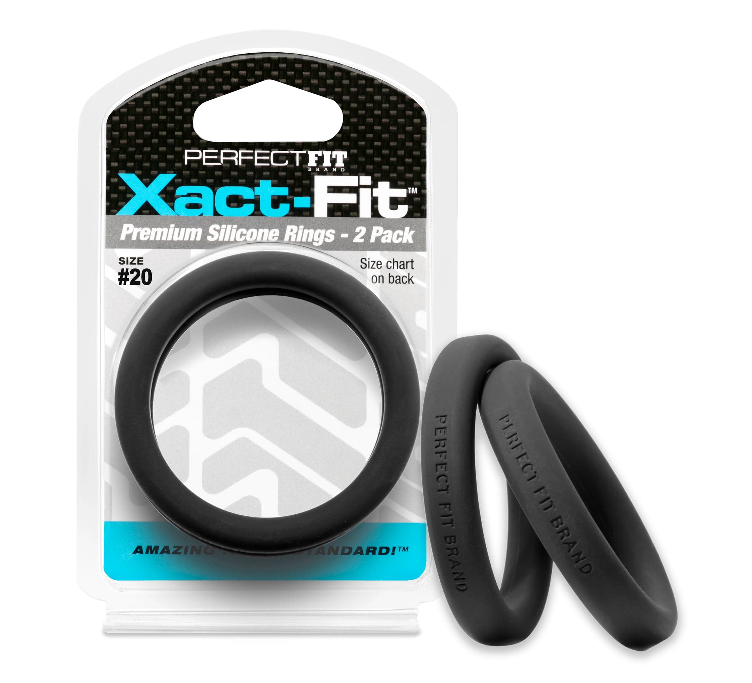 PerfectFit Adult Toys Black Xact-Fit #20 2in 2-Pack 854854005656