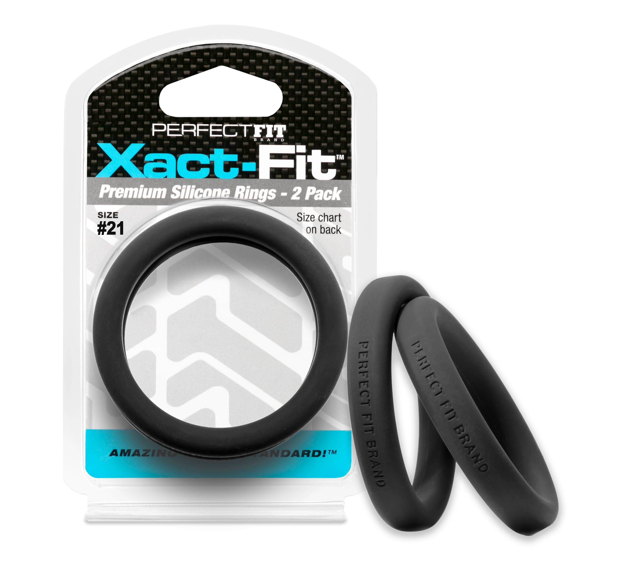 PerfectFit Adult Toys Black Xact-Fit #21 2.1in 2-Pack 854854005663