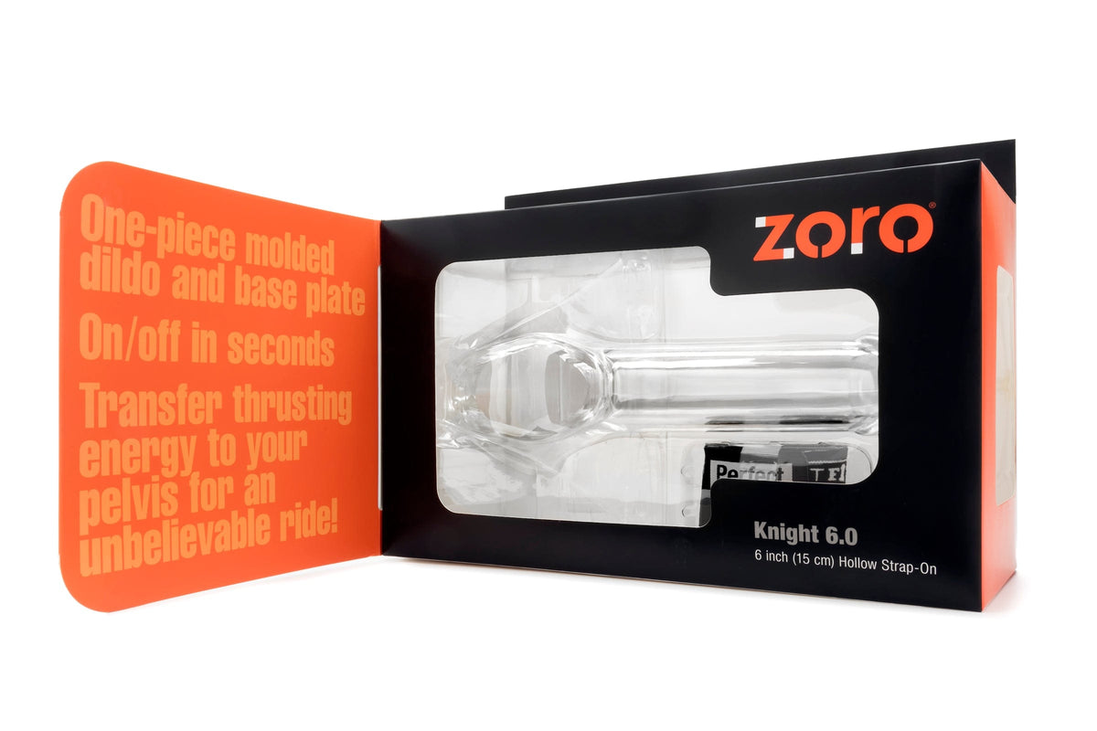 Zoro Knight 6 Inch Clear Strap-On > Dildos > Hollow Strap Ons