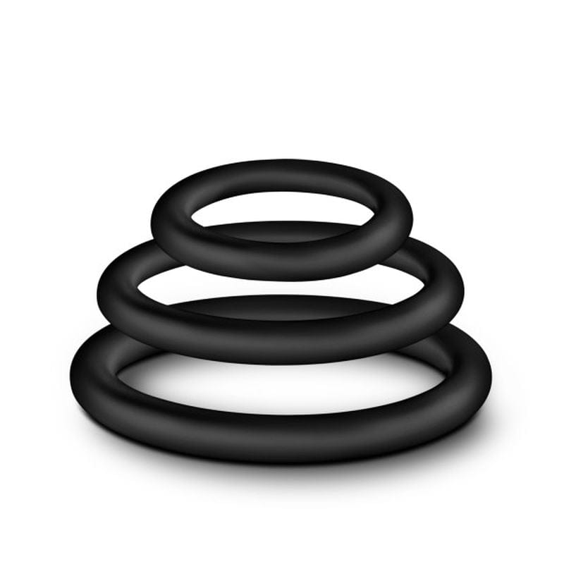 Performance Adult Toys Black Performance Silicone Cock Ring 3 Pc Set Black 850002870220