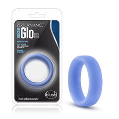 Performance Adult Toys Blue Performance Silicone Glo Cock Ring Blue Glow 853858007772