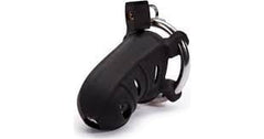 Pipedream BONDAGE-TOYS Black C-ringz Hardcore Silicone Cock Blocker -  Cock Cage 603912358643