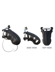 Pipedream BONDAGE-TOYS Black C-ringz Hardcore Silicone Cock Blocker -  Cock Cage 603912358643