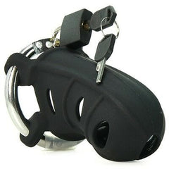 Pipedream BONDAGE-TOYS Black C-ringz Hardcore Silicone Cock Blocker -  Cock Cage 603912358643