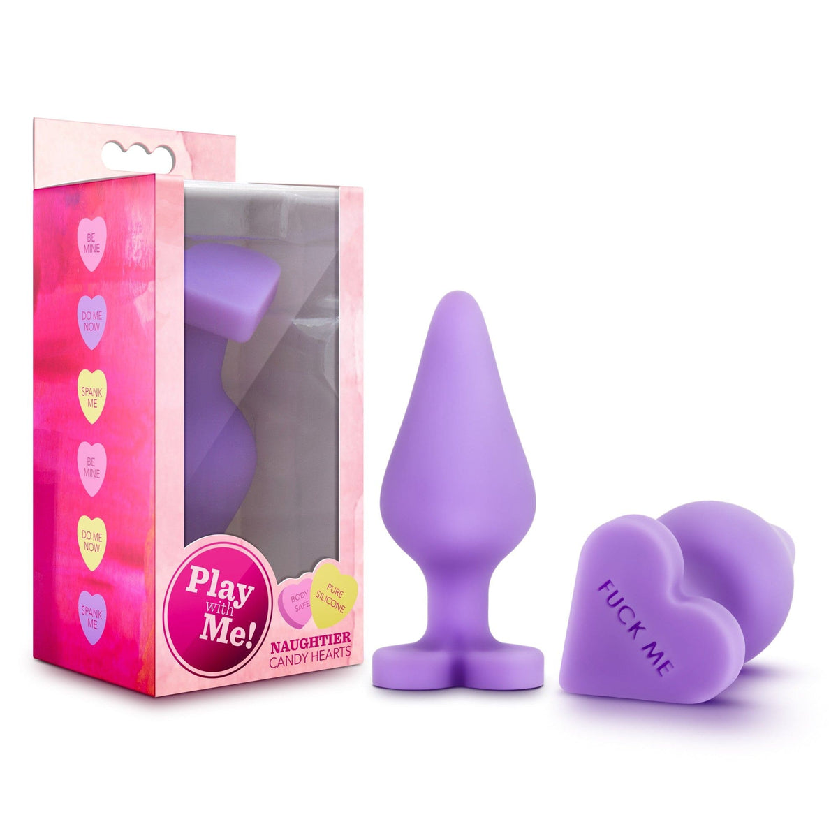 Naughtier Candy Heart Fuck Me Butt Plug for Pleasure Purple Butt Plugs
