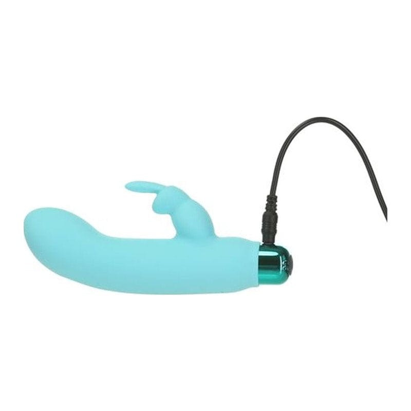 PowerBullet Adult Toys Teal Alices Bunny Rechargeable Bullet w Rabbit Sleeve Teal 677613563194