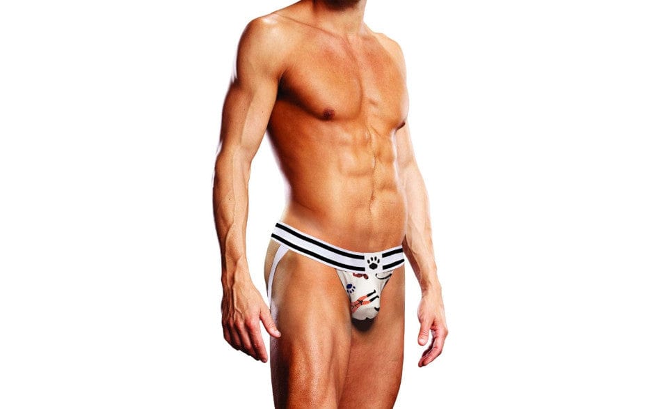 Prowler Lingerie Black / Extra Large Prowler Leather Pride Jock Strap Black White 4890808272107