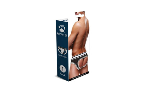 Prowler Open Back Brief White/Black for Bold Style Open Back Underwear