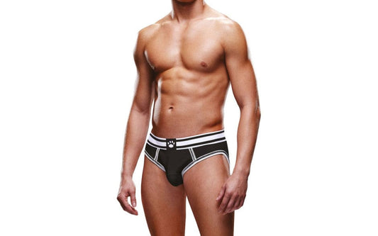 Prowler Lingerie Black / Extra Large Prowler Open Back Brief White/Black 884472028669