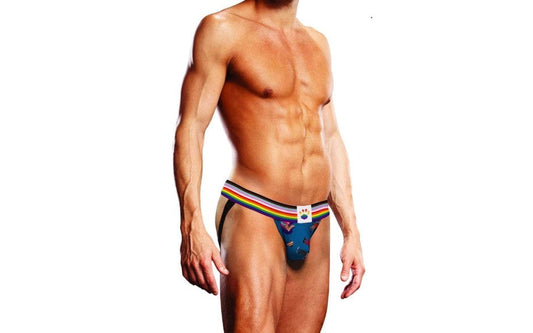 Prowler Lingerie Blue / Large Prowler Pixel Art Gay Pride Collection Jock Strap Blue Rainbow 4890808273531