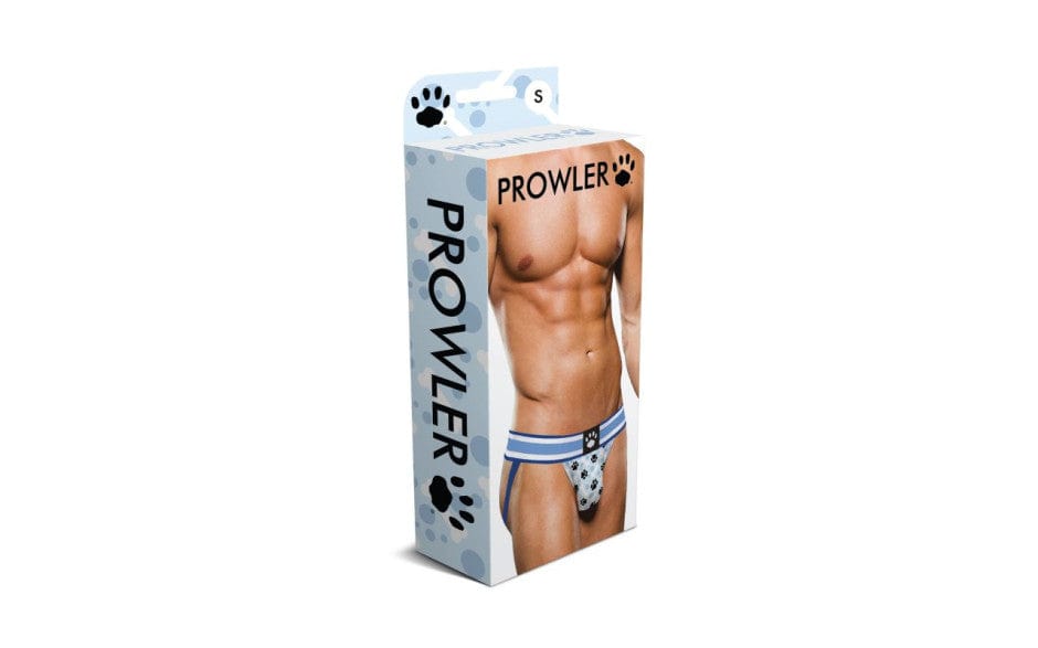 Prowler Lingerie Prowler Blue Paw Open Back Jock White/Blue