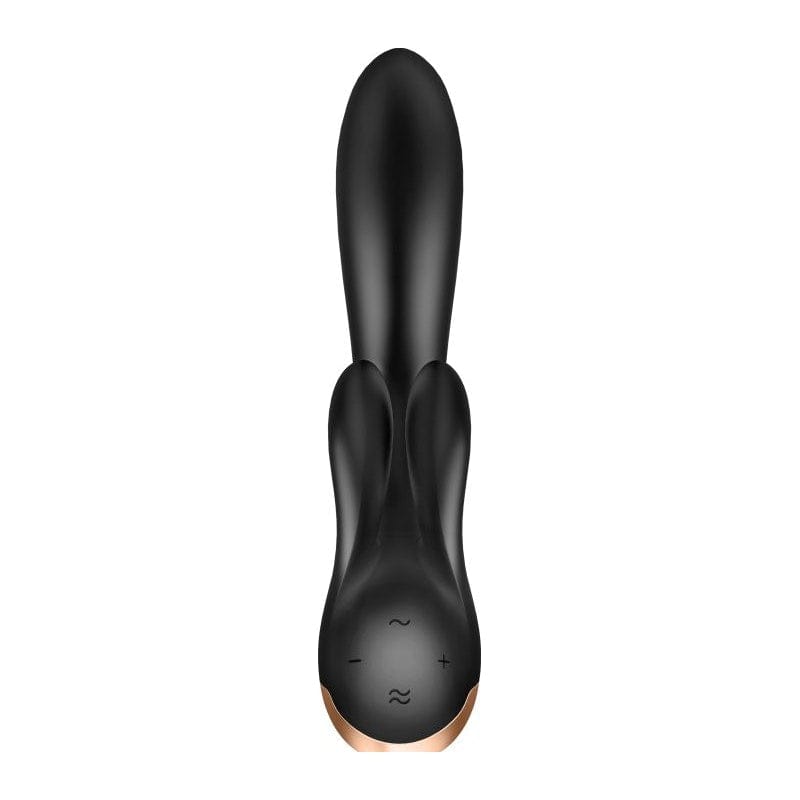 Satisfyer Adult Toys Black Satisfyer Double Flex App Rabbit Vibrator Black 4061504002583