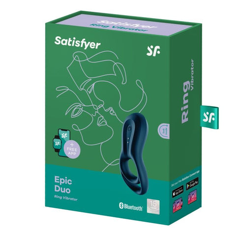 Satisfyer Epic Duo Cockring w Bluetooth & App Cock Rings Vibrating