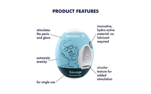 Satisfyer Adult Toys Blue Satisfyer Masturbator Egg Savage 4049369043408