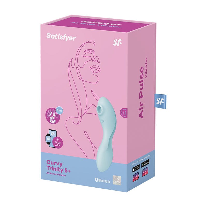 Satisfyer Curvy Trinity 5 - USB Rechargeable Air Pulse Vibrator Blue STIMULATORS