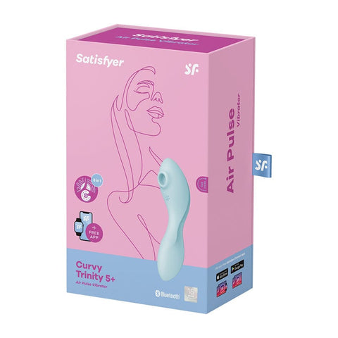 Satisfyer Curvy Trinity 5 - USB Rechargeable Air Pulse Vibrator Blue STIMULATORS