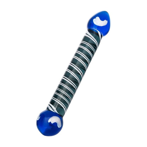 Sexus Glass Dildo Duo Blue 20cm Body Safe Adult Toy DONGS Glass