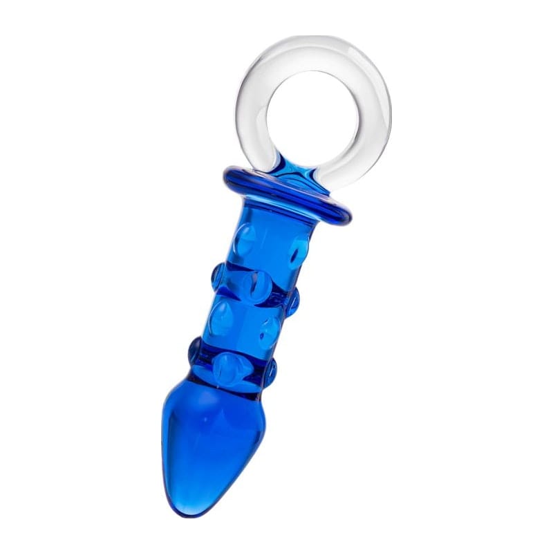 Sexus Glass Adult Toys Clear Sexus Glass Butt Plug Navy 16cm