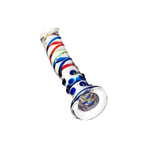 Sexus Glass Dildo with Blue Tip 18cm DONGS Glass