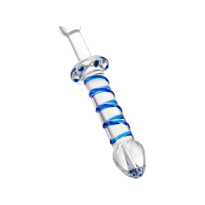 Sexus Glass Adult Toys Clear Sexus Glass Dildo Probe w Handle 23cm