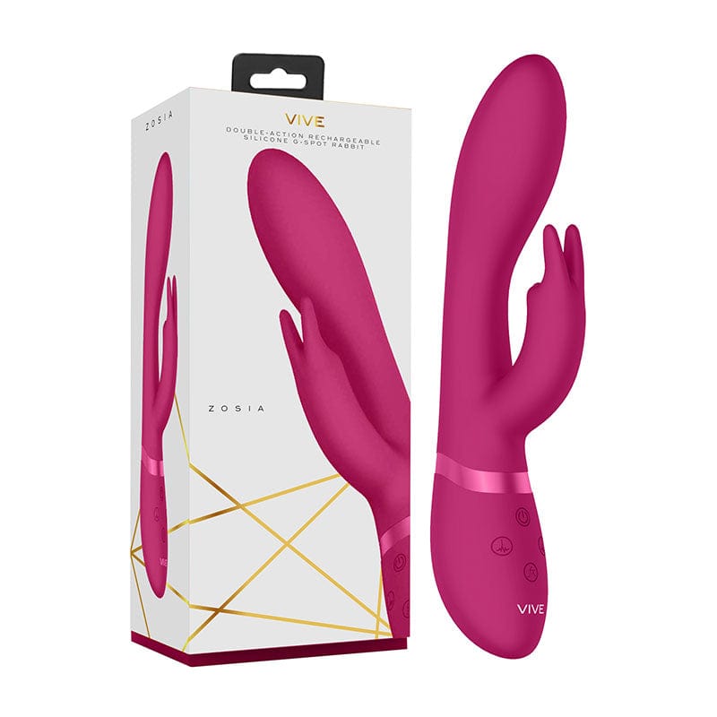 Shots Toys VIBRATORS-RABBIT Pink Vive Zosia -  21.3 cm USB Rechargeable Rabbit Vibrator 8714273521446