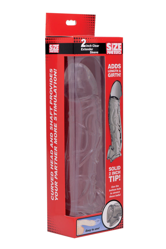 Size Matters Adult Toys Clear 2 inch  Extender Sleeve Clear 848518031396