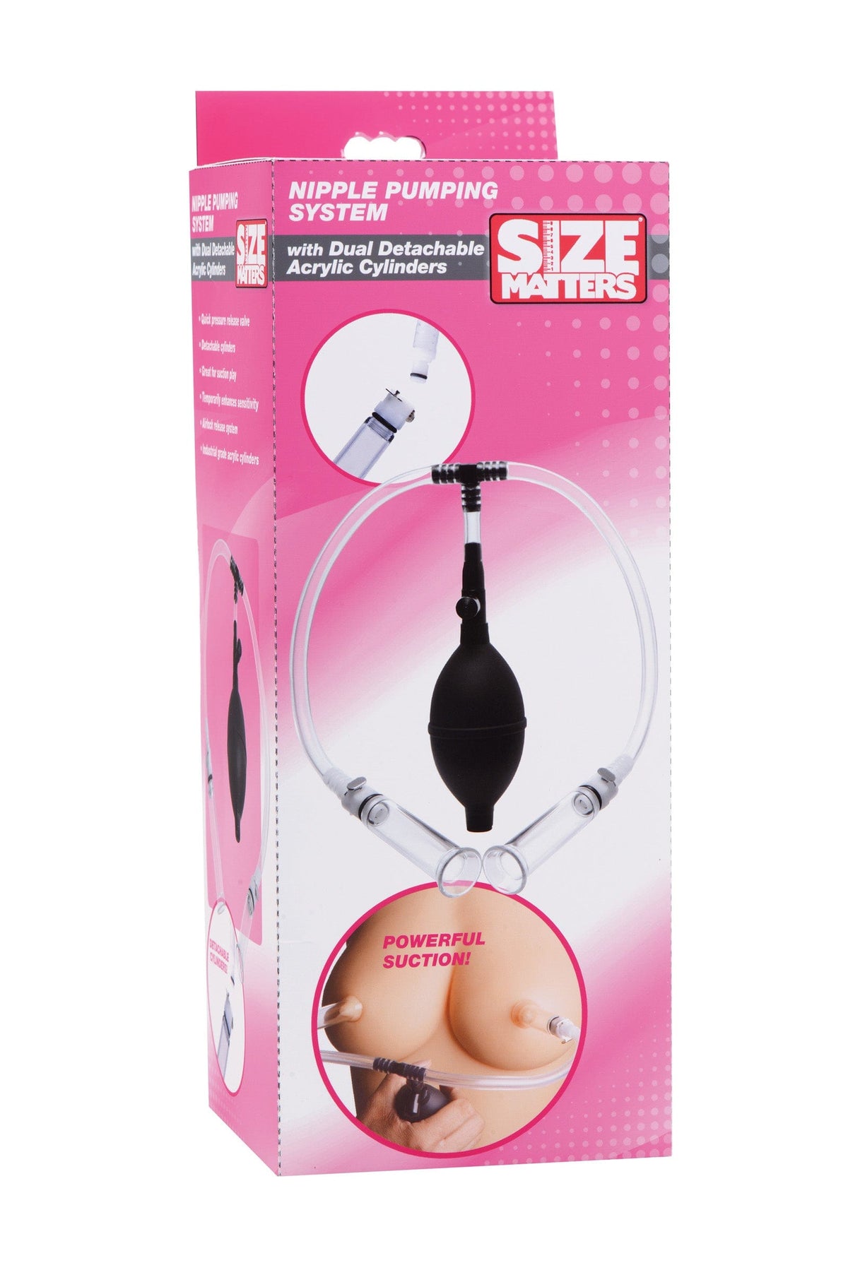Nipple Pumping System with Dual Cylinders 2.75 Inches Clear Nipple Suckers