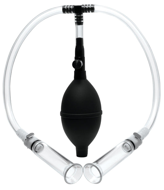 Size Matters Adult Toys Clear Nipple Pumping System with Dual Cylinders 848518020307