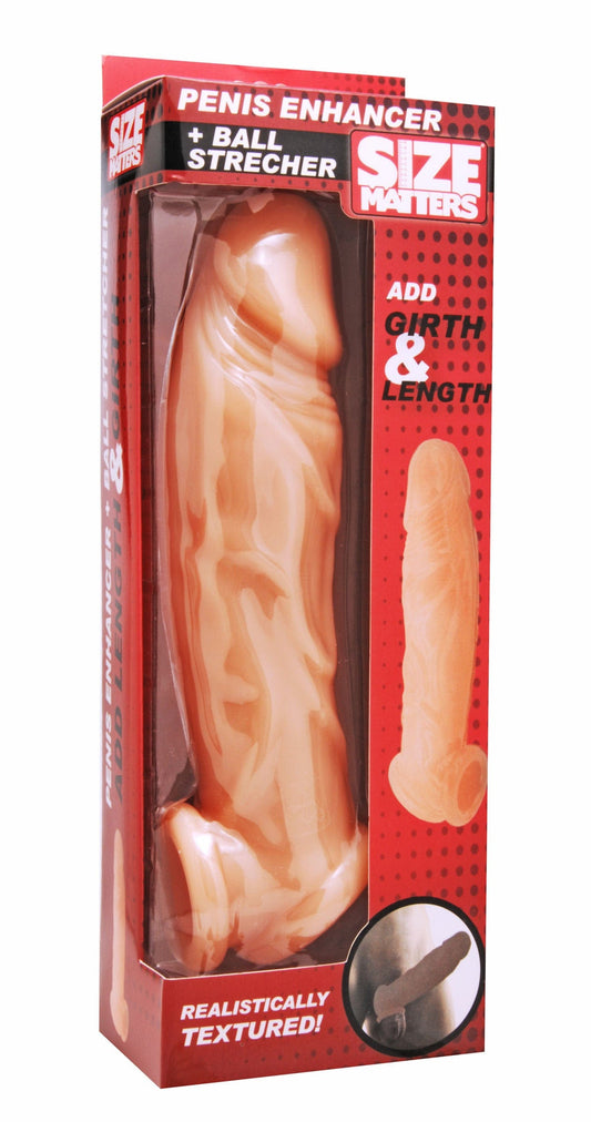 Size Matters Adult Toys Flesh Realistic Flesh Penis Enhancer and Ball Stretcher 848518019387