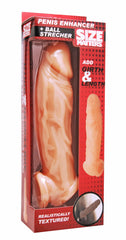 Size Matters Adult Toys Flesh Realistic Flesh Penis Enhancer and Ball Stretcher 848518019387