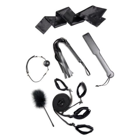 6-Piece Bed Restraint Bondage Kit Black for Couples Restraints