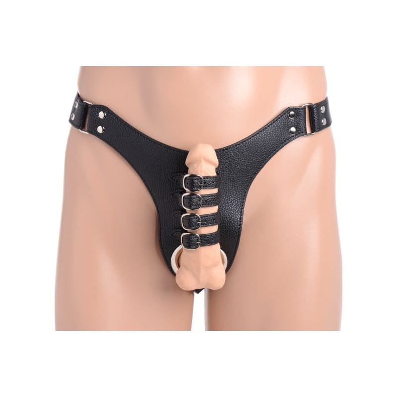 Strict Adult Toys Black Male Chastity Harness w Anal Plug Black 848518043610