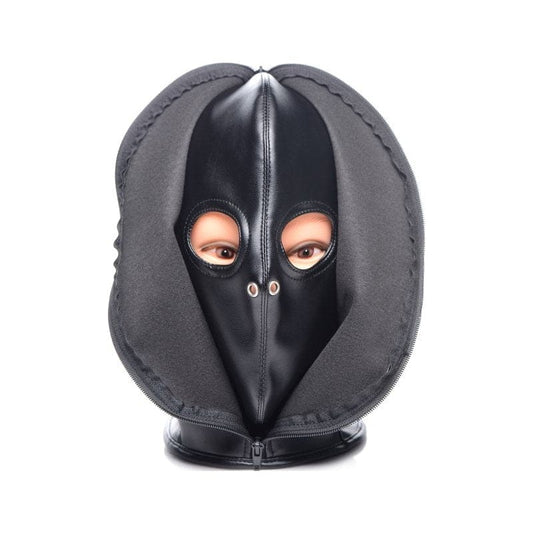 Strict Adult Toys Black Zip Front Bondage Hood Black 848518042965